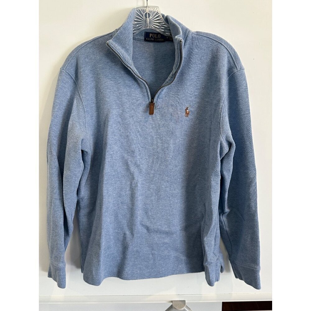 Polo by Ralph Lauren light blue zip up pullover medium authentic